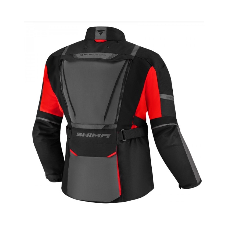 Chaqueta de moto Shima Hero 2.0 negro-gris-rojo