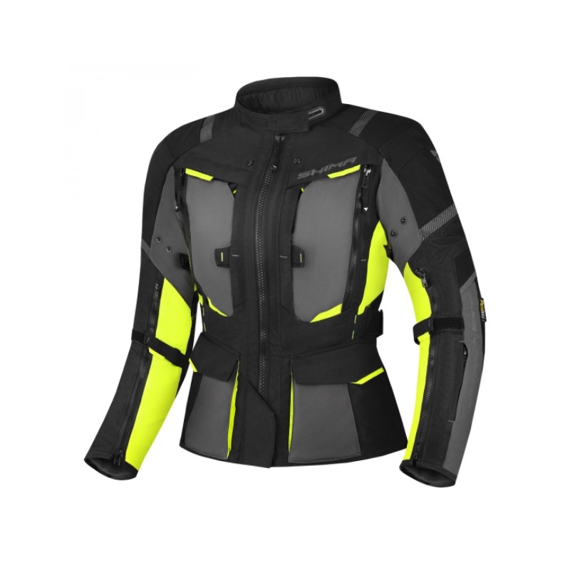 Chaqueta de moto Shima Hero 2.0 Negro-Gris-Amarillo Flúo para mujer