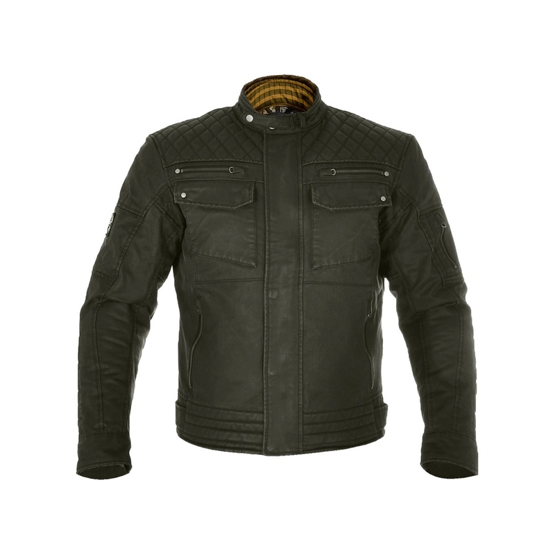 Chaqueta motera Oxford Hardy Wax verde oscuro liquidación