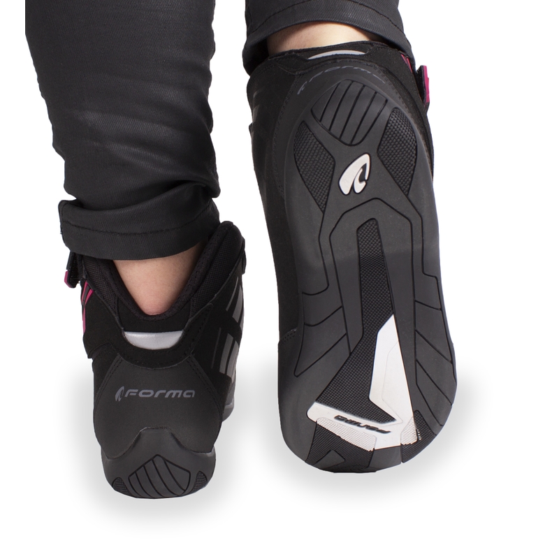 Botas de moto Forma Genesis para mujer en negro y rosa