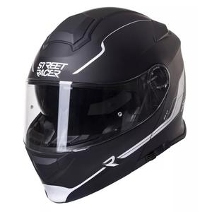 Casco de moto Street Racer SR V1 tip-up blanco y negro liquidación