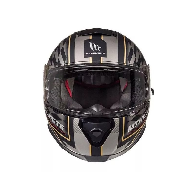 Casco integral de moto MT Thunder 3 SV isle of man negro y plata liquidación