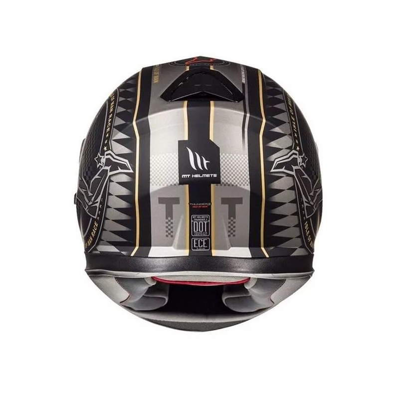 Casco integral de moto MT Thunder 3 SV isle of man negro y plata liquidación