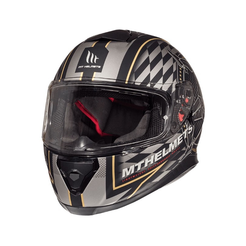 Casco integral de moto MT Thunder 3 SV isle of man negro y plata liquidación