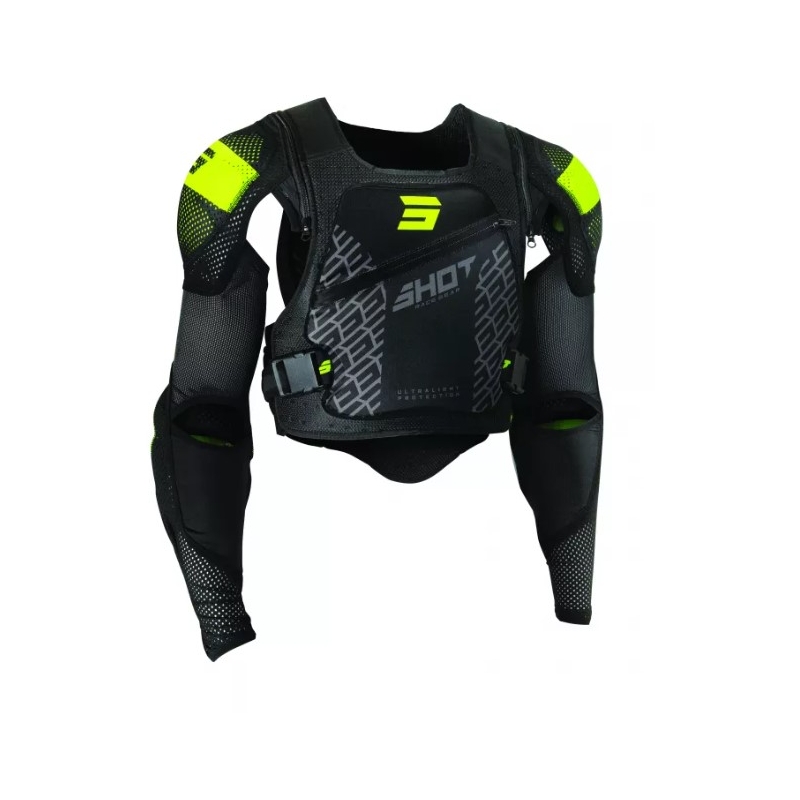 Protector corporal infantil Shot Ultralight 2.0 negro-amarillo fluorescente