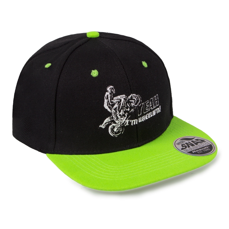 Gorro con ruedas negro-verde liquidación