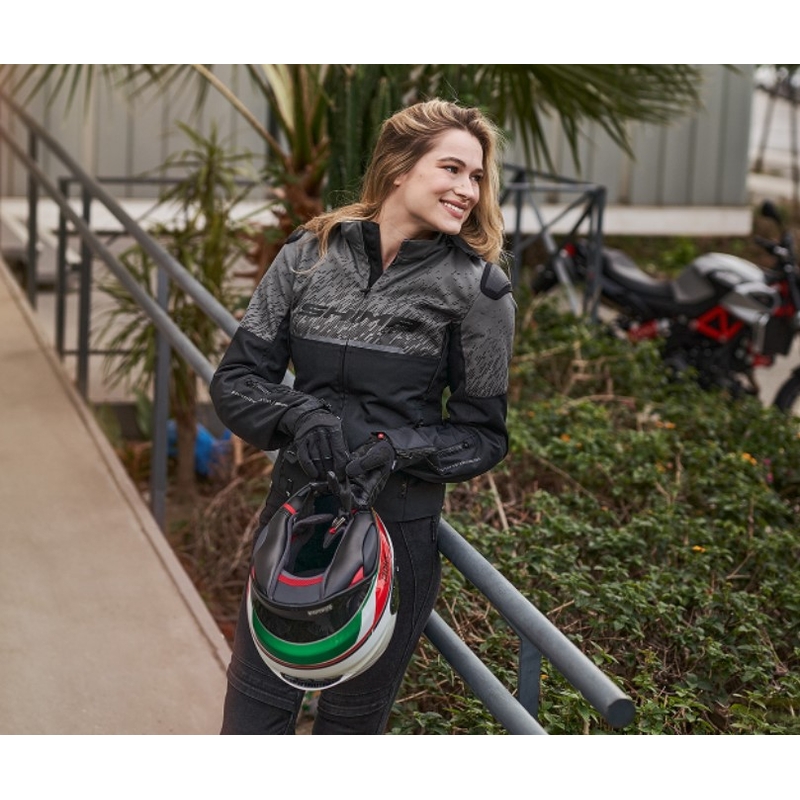 Chaqueta de moto para mujer Shima Drift negro-gris