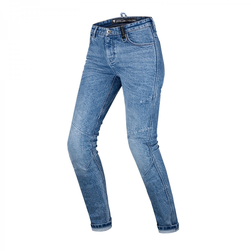 Vaqueros de mujer Shima Devon azul extendido para moto