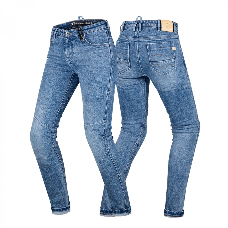 Vaqueros de mujer Shima Devon azul extendido para moto
