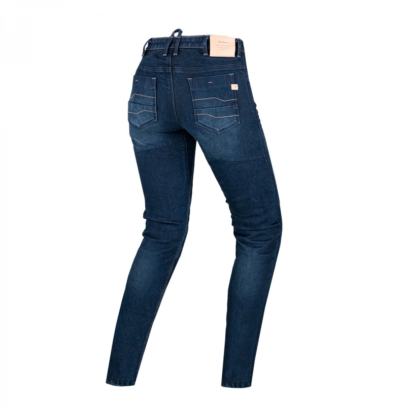 Shima Devon vaqueros moto mujer azul oscuro extendido
