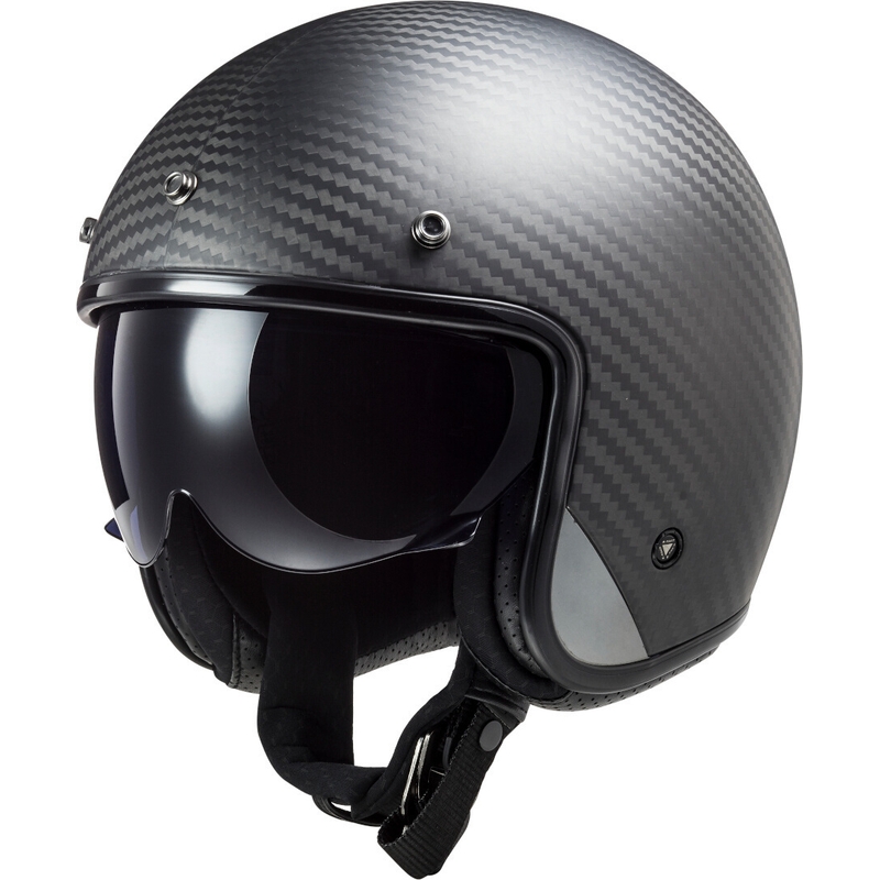 Casco de moto abierto LS2 OF601 Bob C Carbon - grado II