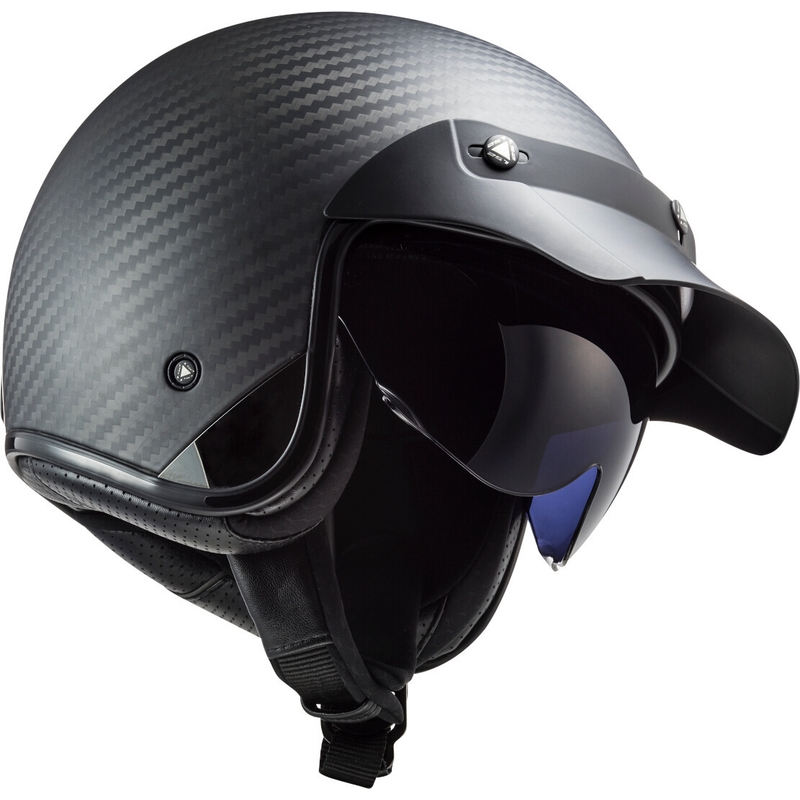 Casco de moto abierto LS2 OF601 Bob C Carbon - grado II