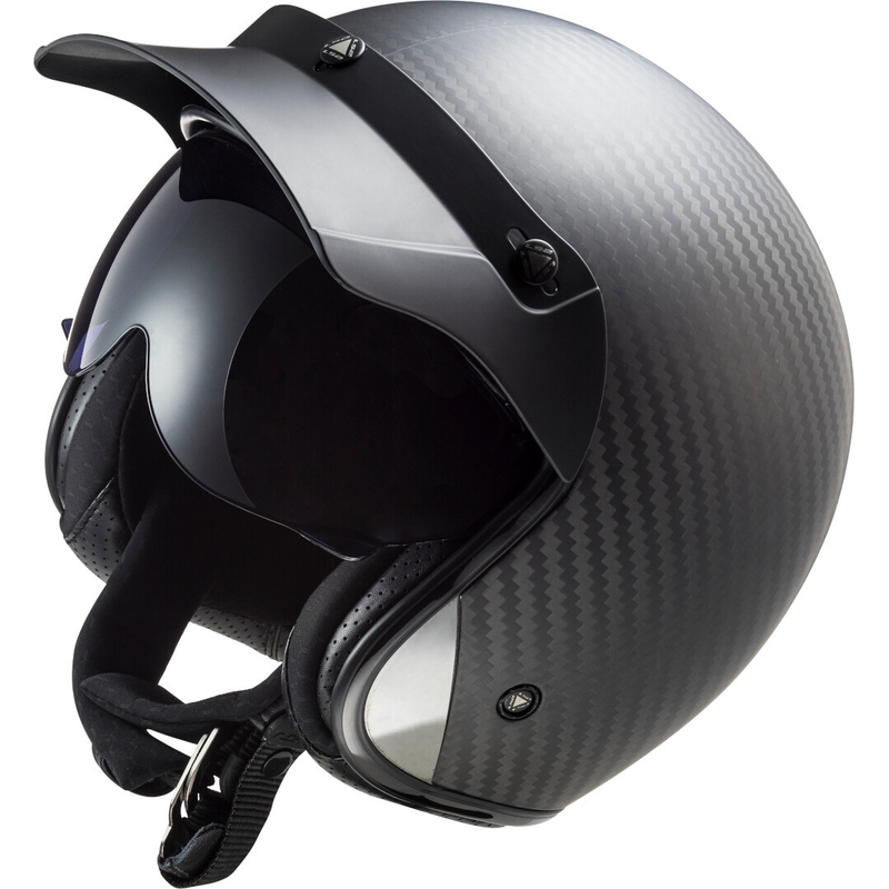 Casco de moto abierto LS2 OF601 Bob C Carbon - grado II