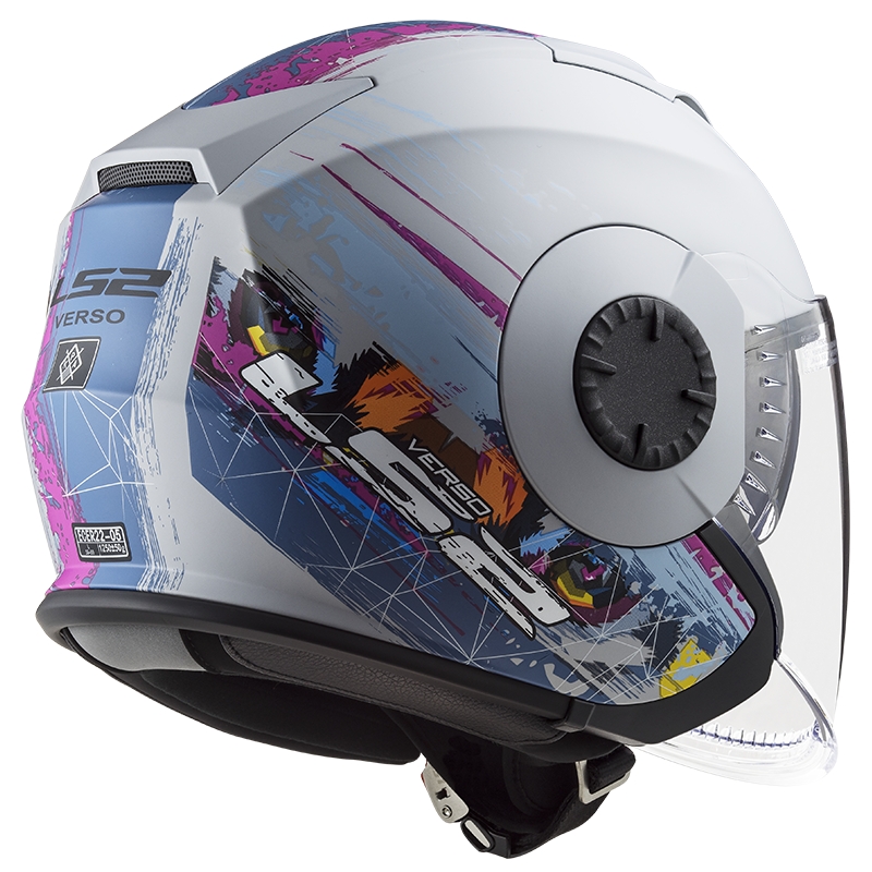 Casco de moto abierto LS2 OF570 Verso Spring azul plateado