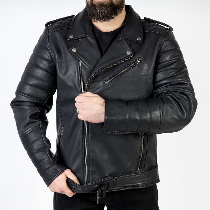 Chaqueta de moto negra Ozone Ramones Modern liquidación