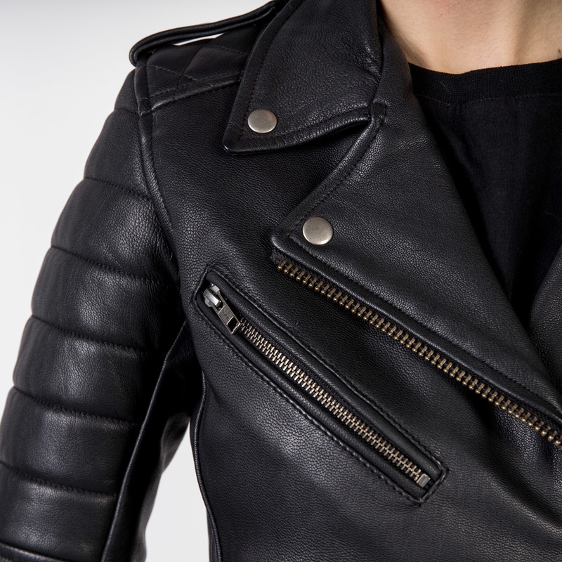Chaqueta de moto negra Ozone Ramones Modern para mujer liquidación