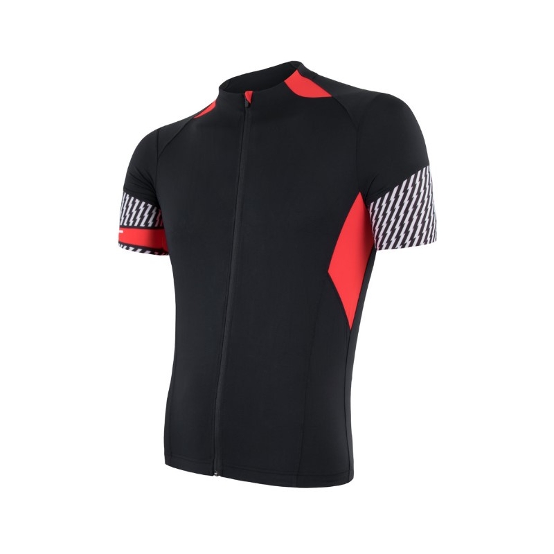 Maillot Sensor Race negro-rojo - manga corta liquidación