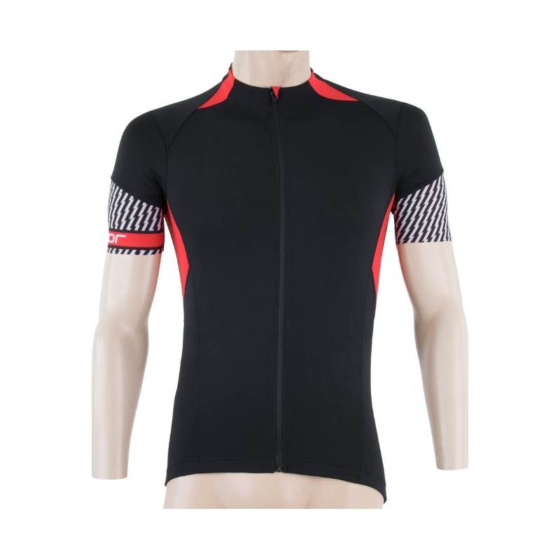 Maillot Sensor Race negro-rojo - manga corta liquidación