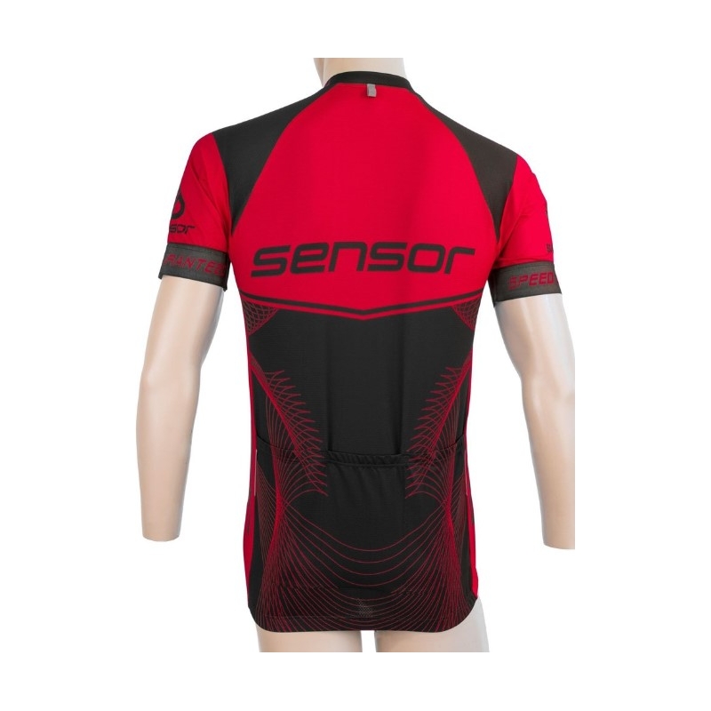 Camiseta Sensor Team Up negro-rojo - manga corta liquidación