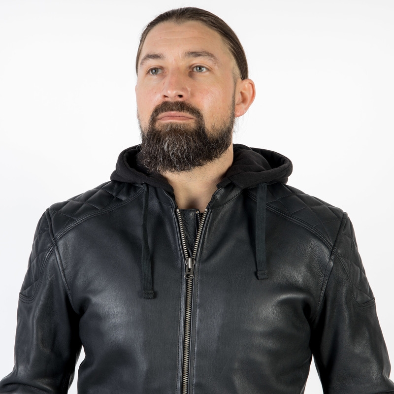 Chaqueta de moto negra Ozone Striker liquidación