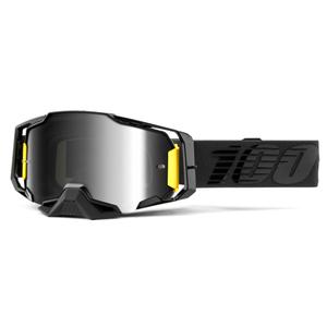 Gafas de motocross 100% ARMEGA Nightfall negro (plexi plateado espejado) liquidación