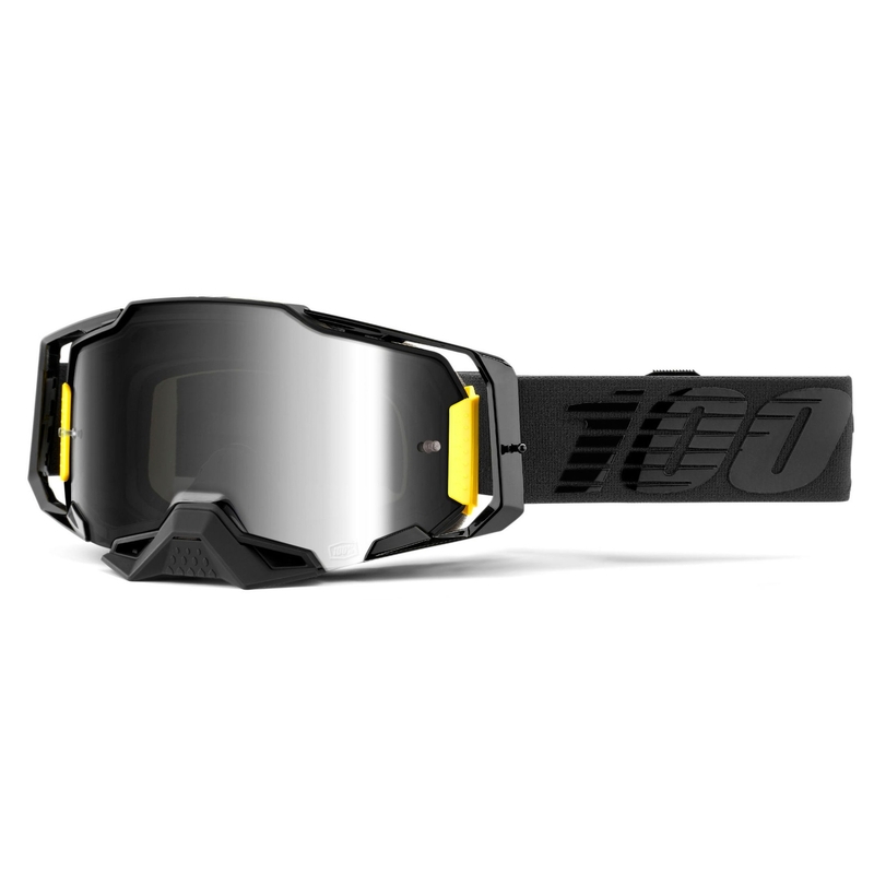 Gafas de motocross 100% ARMEGA Nightfall negro (plexi plateado espejado) liquidación