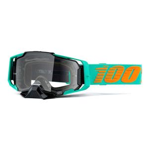 Gafas de motocross 100% ARMEGA Clark turquesa (plexi transparente)