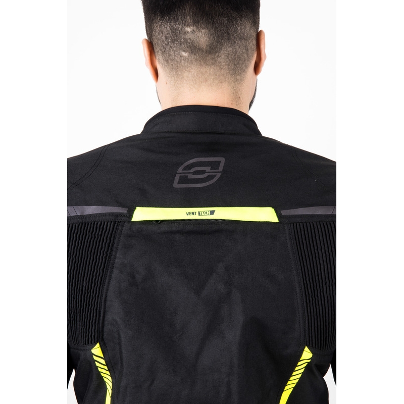 Chaqueta de moto Ozone Delta IV negra-amarilla fluorescente