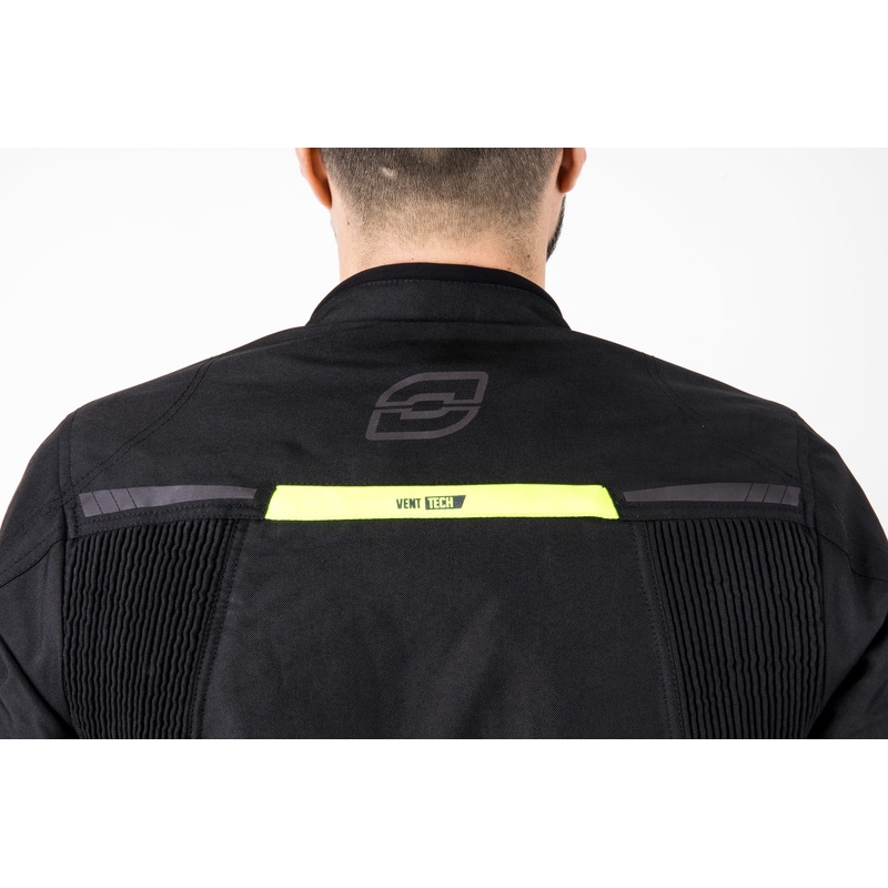 Chaqueta de moto Ozone Delta IV negra-amarilla fluorescente
