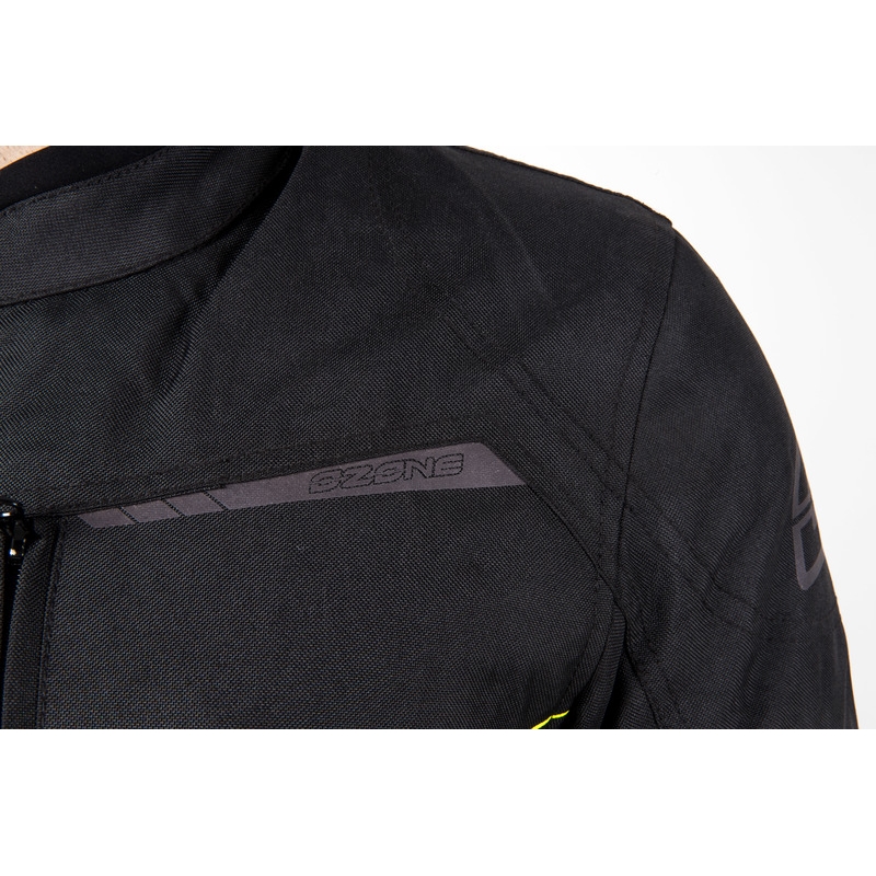 Chaqueta de moto Ozone Delta IV negra-amarilla fluorescente