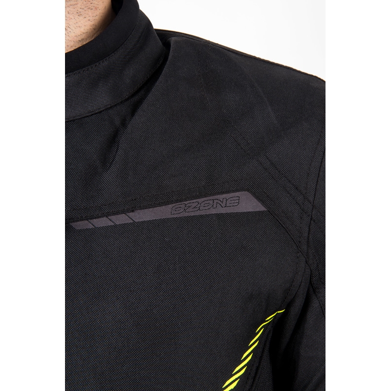 Chaqueta de moto Ozone Delta IV negra-amarilla fluorescente