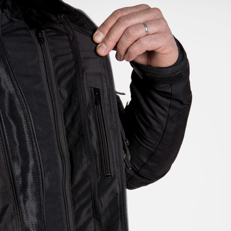 Chaqueta de moto negra Rebelhorn Borg liquidación