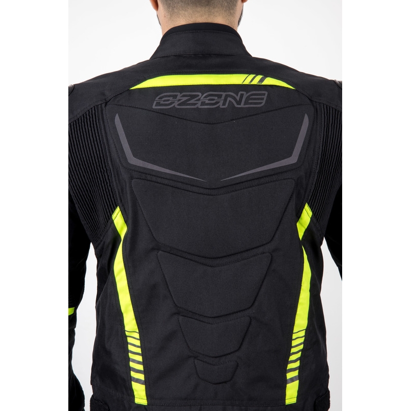 Chaqueta de moto Ozone Pulse negro-amarillo fluorescente