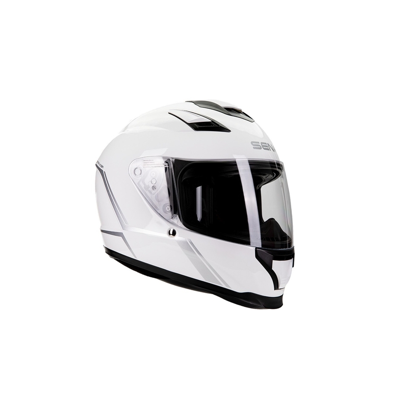 Casco integral de moto con cofia de malla SENA Stryker blanco brillante