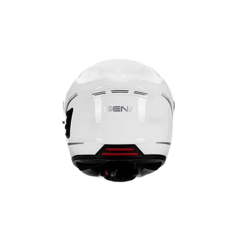 Casco integral de moto con cofia de malla SENA Stryker blanco brillante