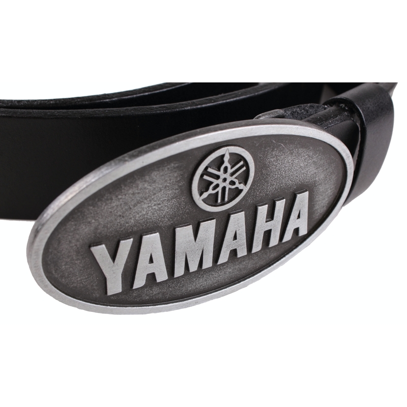 Cinturón de moto de cuero con hebilla Yamaha