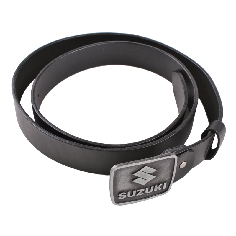 Cinturón de moto de cuero con hebilla Suzuki