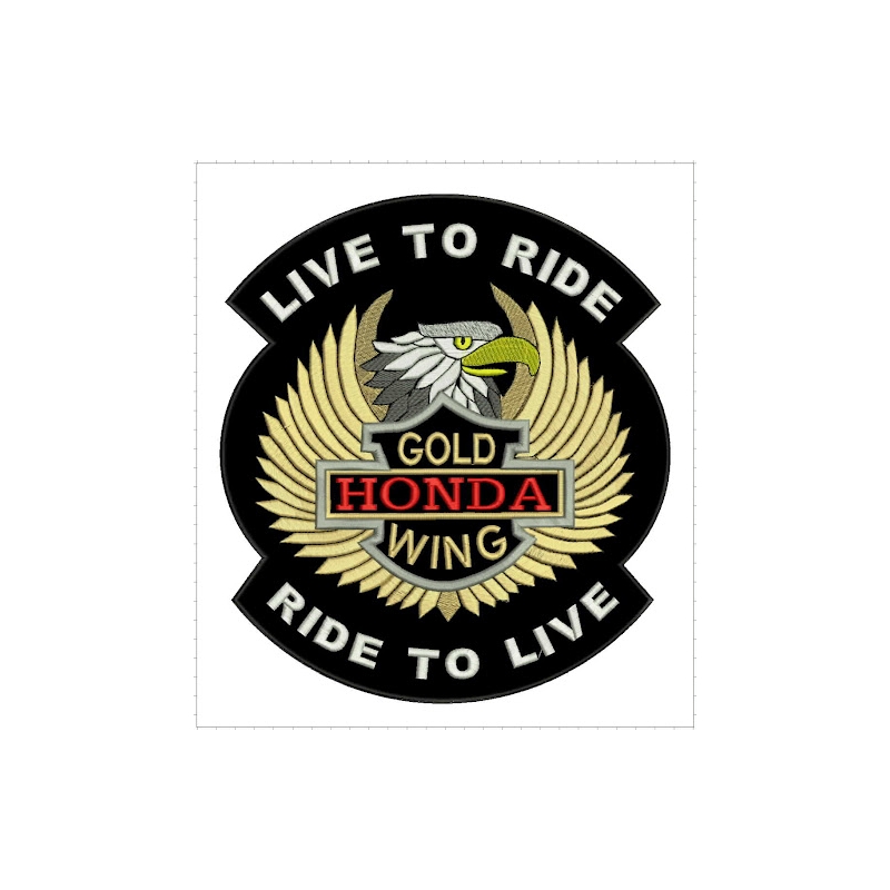Parche Live to Ride Gold Wing - grande