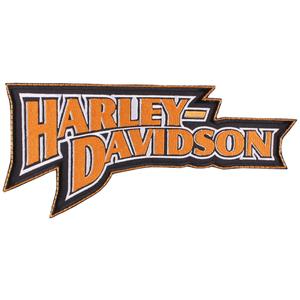 Parche Harley Davidson inscripción naranja - grande