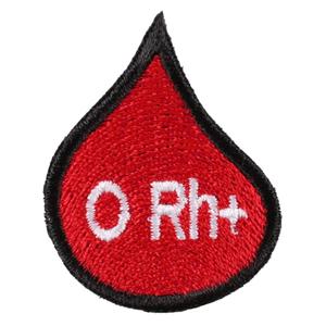 Parche con gota del grupo sanguíneo 0 Rh+