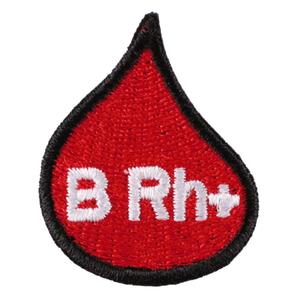 Parche con gota del grupo sanguíneo B Rh+