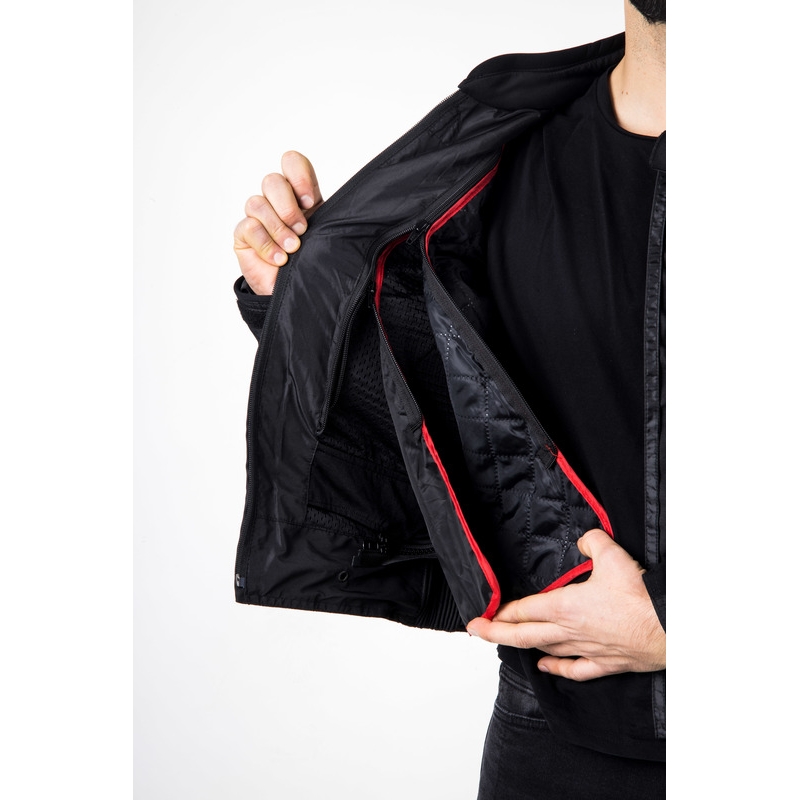 Chaqueta de moto Ozone Pulse negra y gris