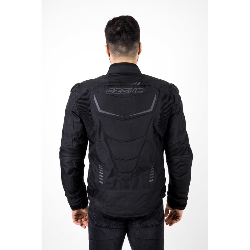 Chaqueta de moto Ozone Pulse negra y gris
