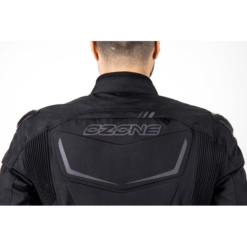 Chaqueta de moto Ozone Pulse negra y gris