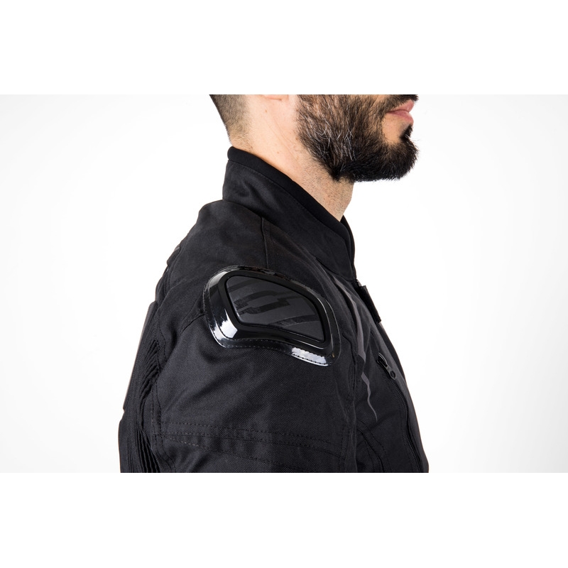 Chaqueta de moto Ozone Pulse negra y gris