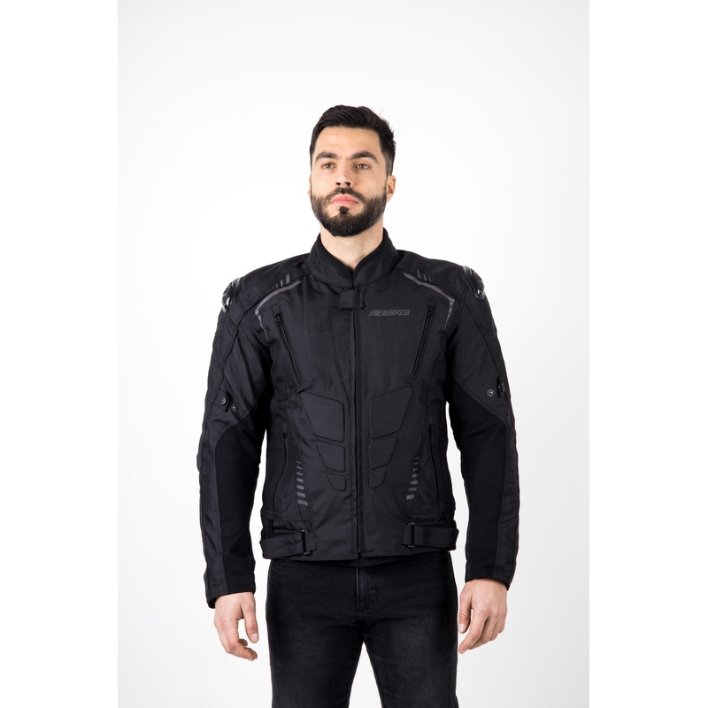 Chaqueta de moto Ozone Pulse negra y gris