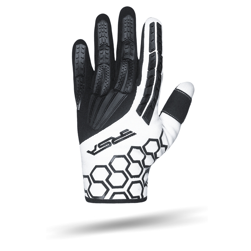 Guantes de moto para niños RSA MX EVO blanco y negro