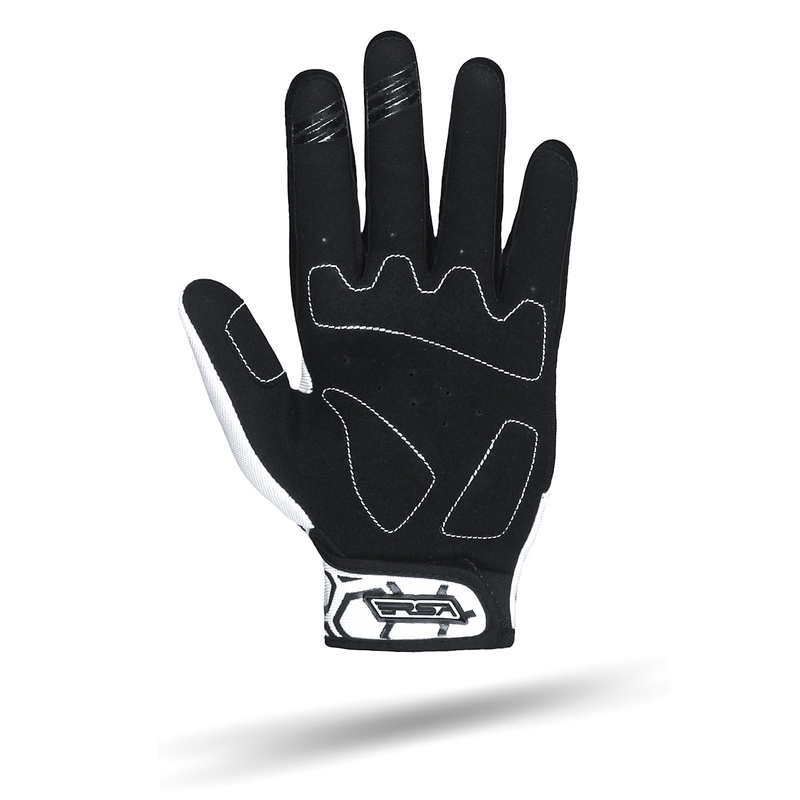 Guantes de moto para niños RSA MX EVO blanco y negro
