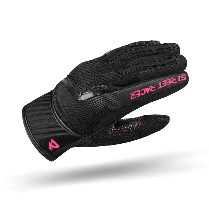 Guantes de moto para mujer Street Racer Stunt negro-rosa
