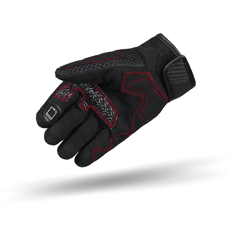 Guantes de moto para mujer Street Racer Stunt negro-rojo
